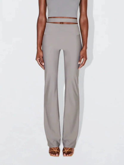 Sleek Stretch Cutout Foldover Trouser