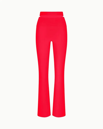 Sleek Stretch Cutout Foldover Trouser