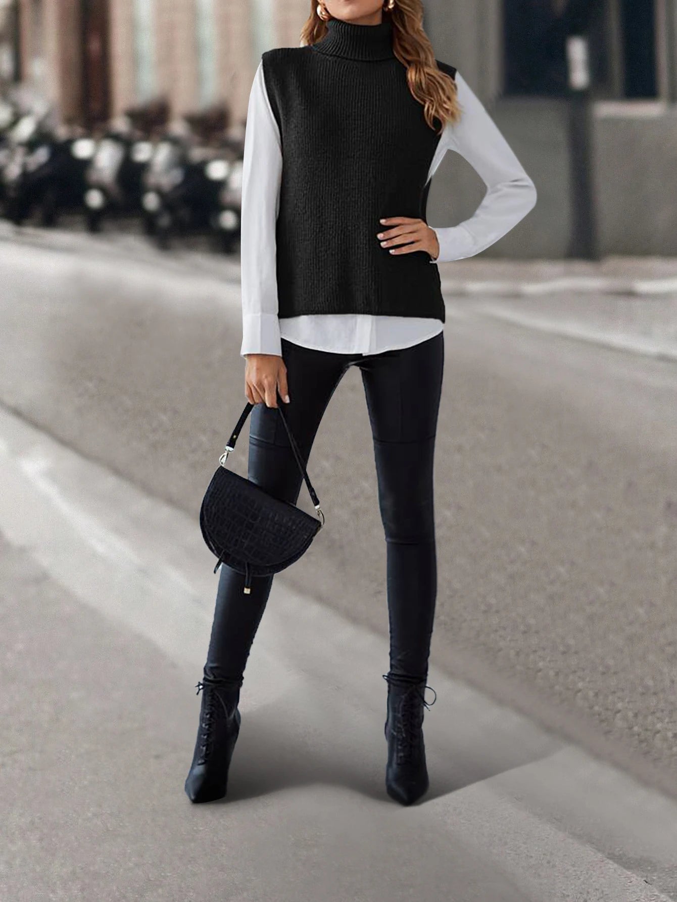 Knitted Vest New Fashion Winter Autumn Loose Fit Sleeveless Sweater