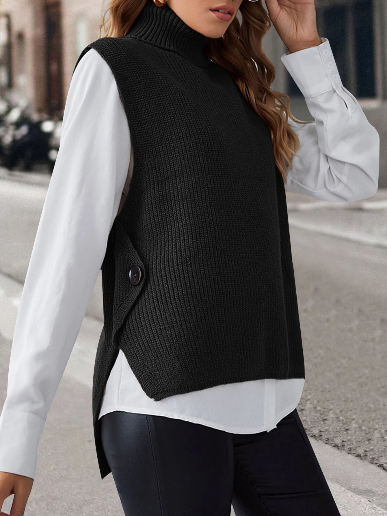 Knitted Vest New Fashion Winter Autumn Loose Fit Sleeveless Sweater