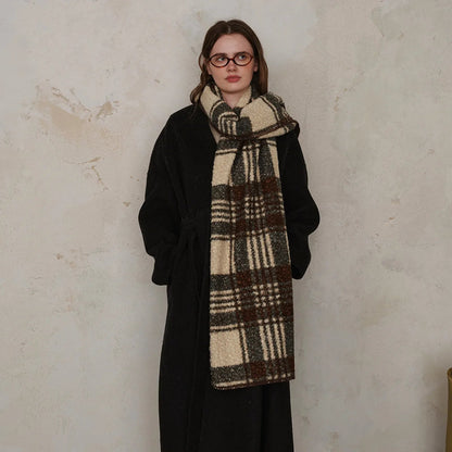 Scottish Woolen Plaid Scarf for Women - Autumn/Winter Shawl