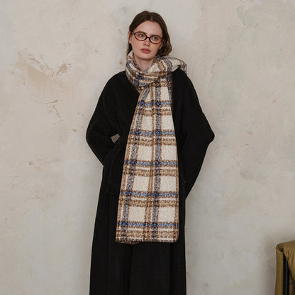 Scottish Woolen Plaid Scarf for Women - Autumn/Winter Shawl