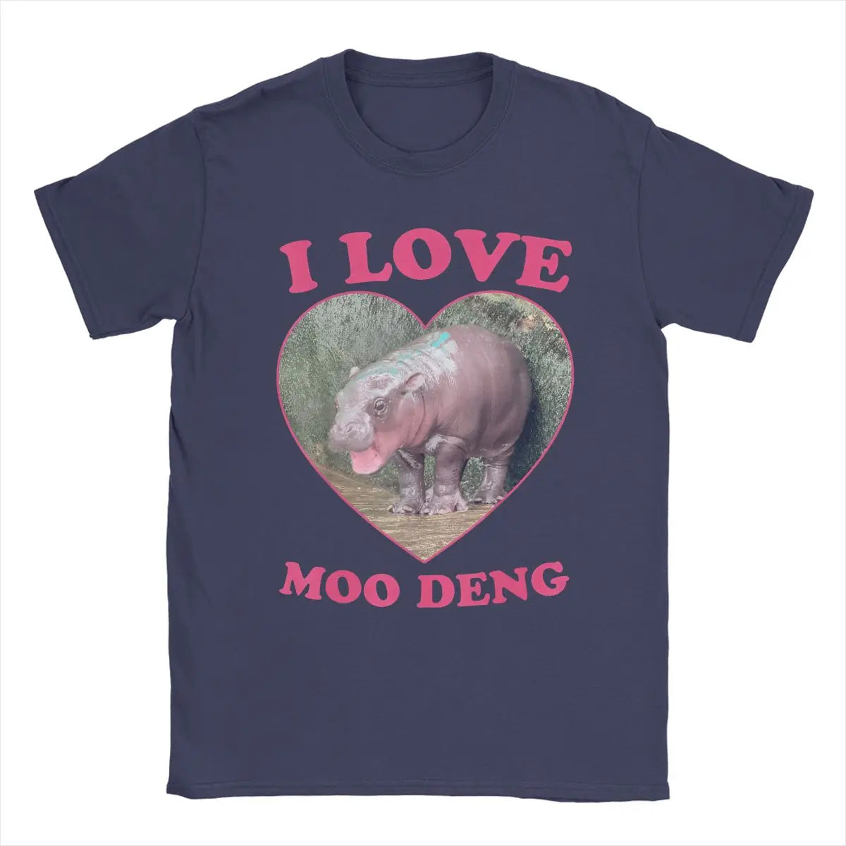 Funny Meme Casual Cotton Baby Pygmy Hippo Men O Neck Short Sleeve Tee Shirt Moo Deng