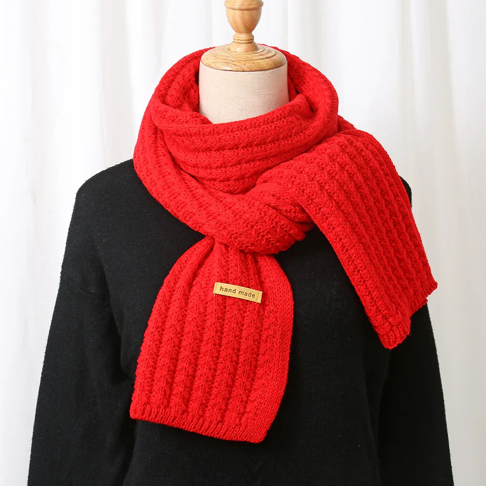 Thick Knitted Cashmere Lady Korean Style Winter Scarf