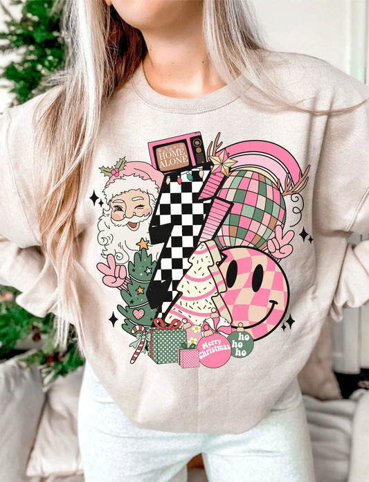 Retro Christmas Hoodie - Comfort Cotton Pop Sublimation