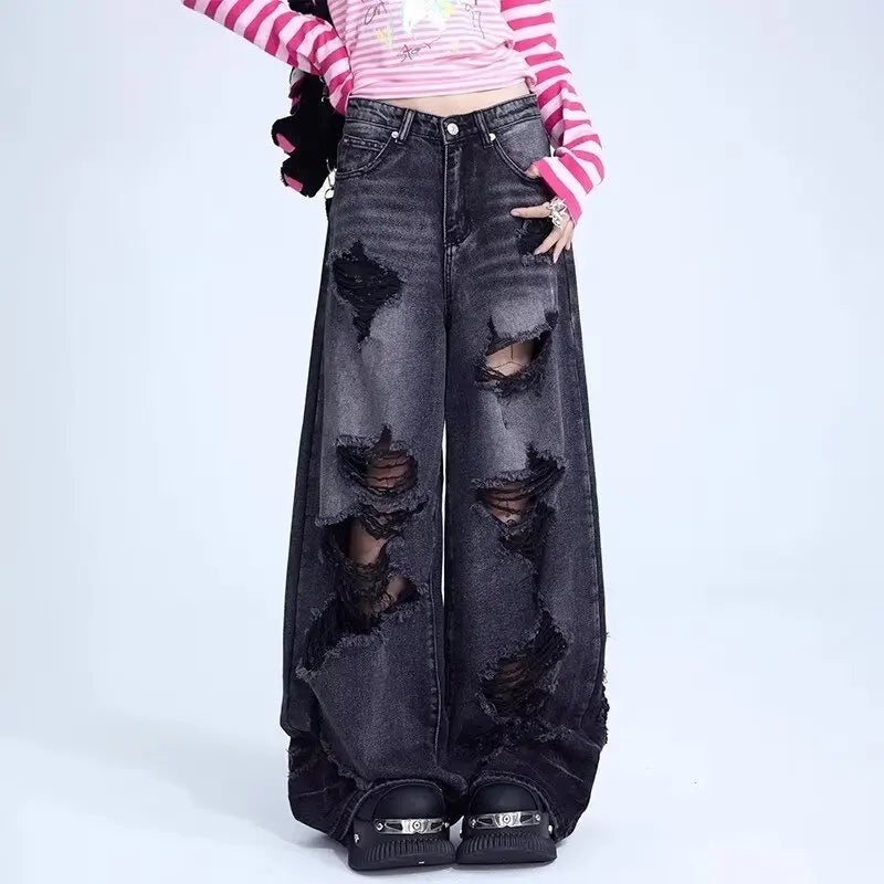 Amy Fashion - High-end Floor Length Trendy Brand Fashion Jean