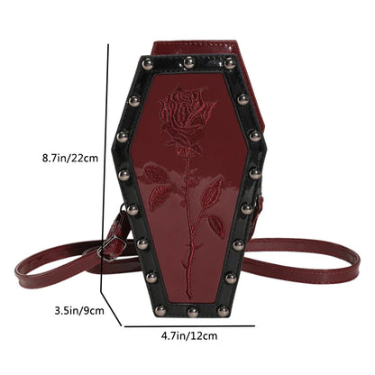 Spider PU Shape Sling Coffin Halloween Web Bag Leather Gothic Novelty