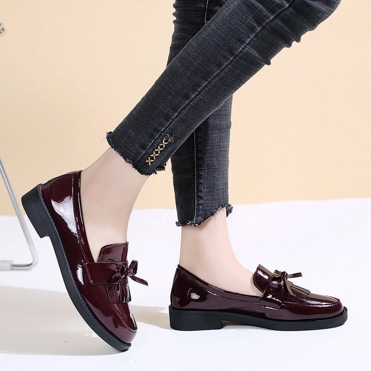 Chunky Heel  Plus Size Women's Butterfly Bow Loafers Spring Autumn 2024 Shoes