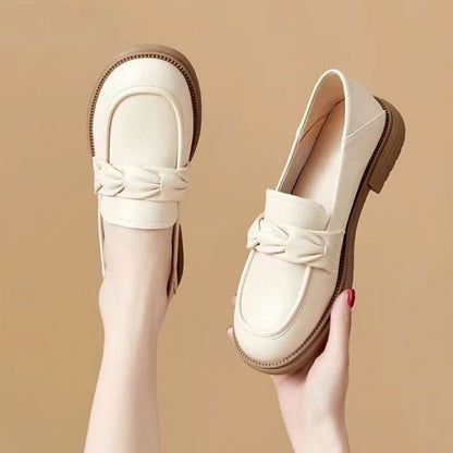 Loafers Spring Summer 2024 Korean Style Versatile Flat Shoes with Skirt Women's Chunky Heel Shoes