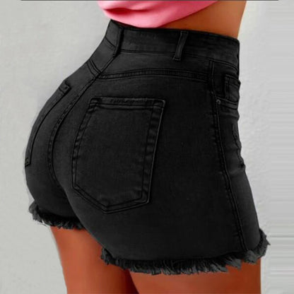 Plus Summer Sexy Fashion Casual Hot Denim Tassels Short