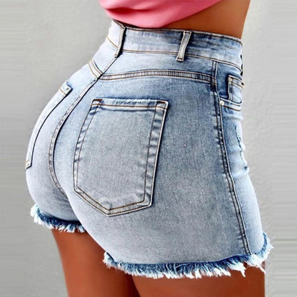 Plus Summer Sexy Fashion Casual Hot Denim Tassels Short