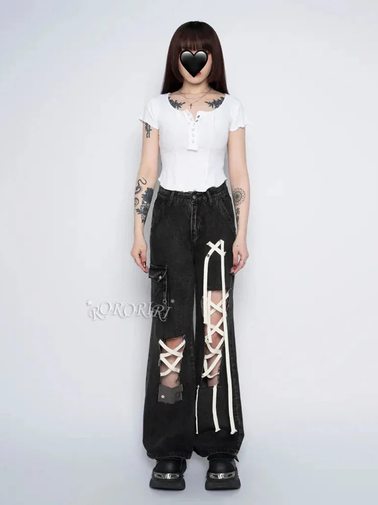 Grunge Pants Hole Halloween Ripped