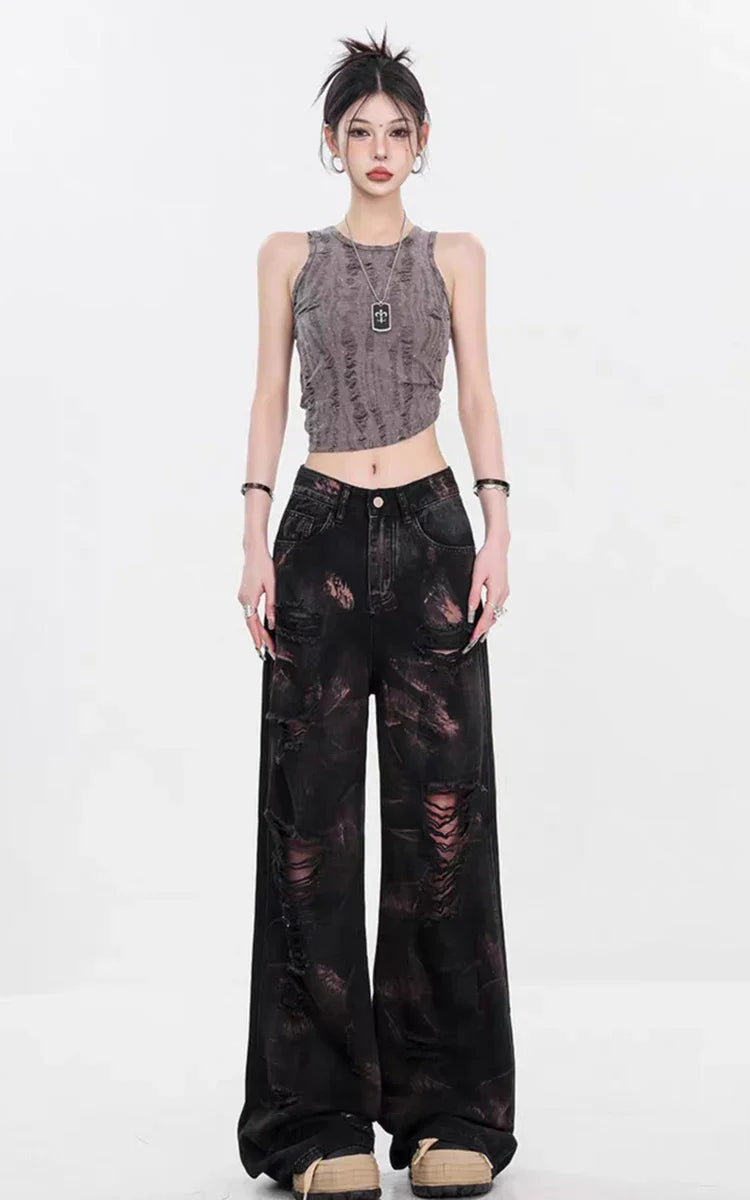 Graffiti Pants Ripped Halloween Baggy