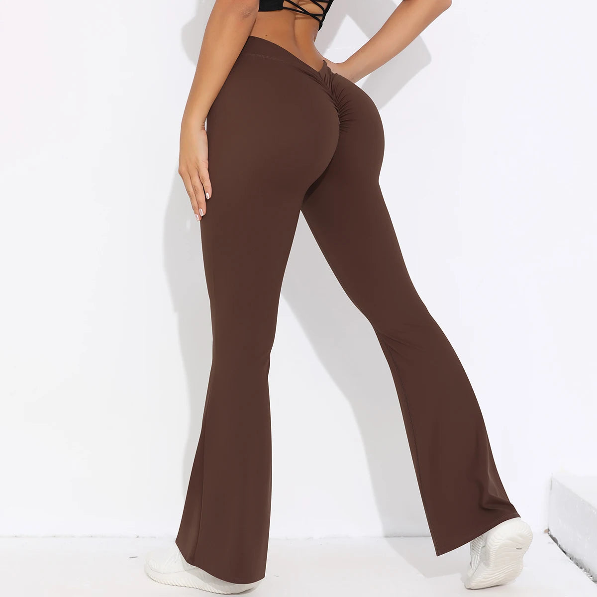 Scrunch Butt Gym Flare Sexy V Waist Push Up Naked Feeling Yoga Pants Workout Tights Leggings