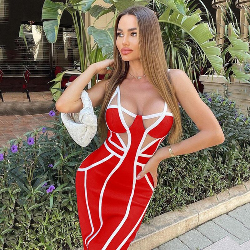 Amy Fashion - Sexy Spaghetti Strap Bandages Dress