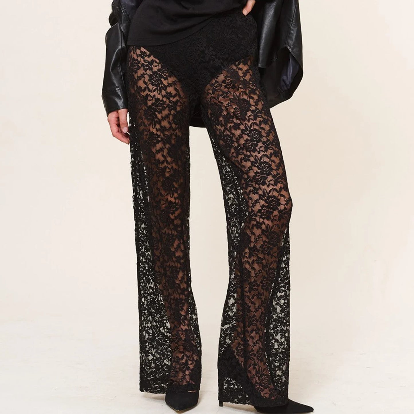 Sheer Pants Transparent Halloween Sexy Lace