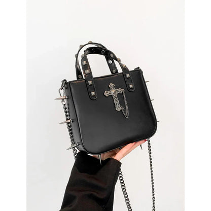 Gothic Metal Punk Bag Rivets Goth Charming Dark Harajuku Sharp