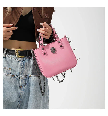 Gothic Metal Punk Bag Rivets Goth Charming Dark Harajuku Sharp