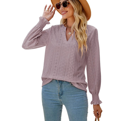 Solid Casual Loose Fashion Summer Vintage Oversized Elegant Female Tops Blouses