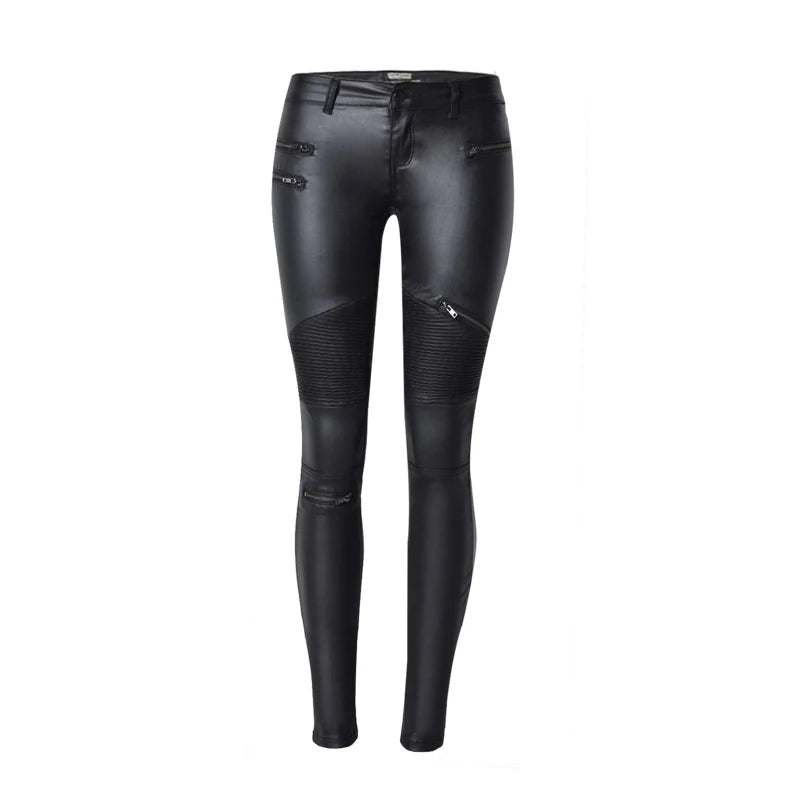 Stretch Faux Leather Skin Tight Gothic Punk Rock Pants