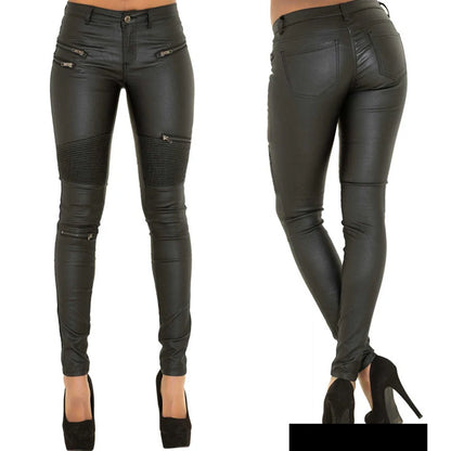 Stretch Faux Leather Skin Tight Gothic Punk Rock Pants