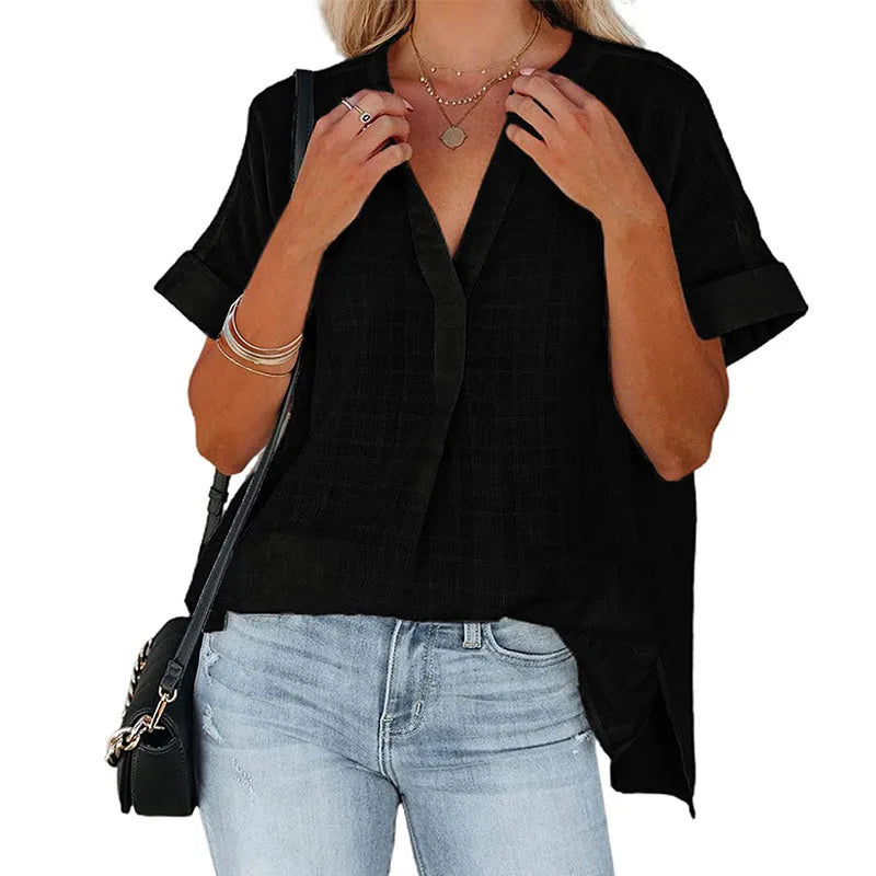 Striped Casual Oversized Elegant Female Summer Tops Blouses