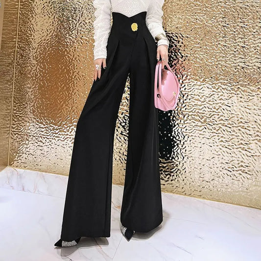 Stylish High Waist Three-Dimensional Spliced Wide Leg Pants