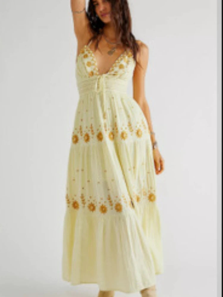 Amy Fashion - Bohemian Flower Birthday Beach Holiday Boho Dress