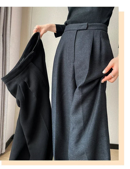 Slim High Waist Casual Solid Color Loose Chic Pants