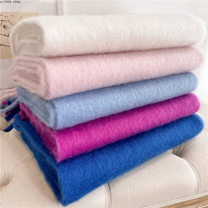 Cashmere Winter Scarf for Women - Solid Thick Soft Pashmina Wrap