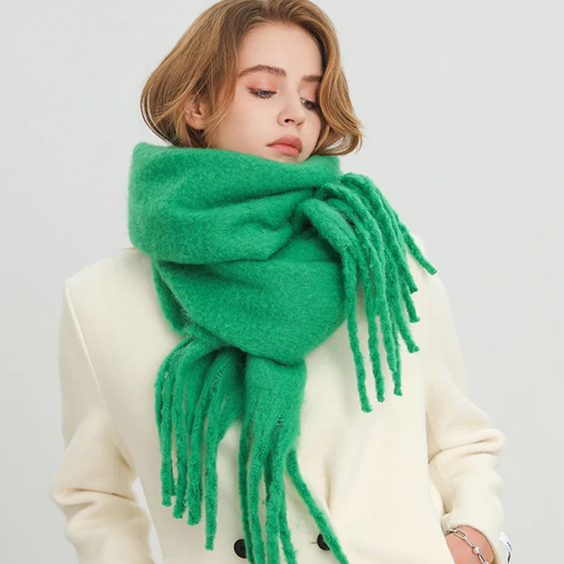 Cashmere Winter Scarf for Women - Solid Thick Soft Pashmina Wrap