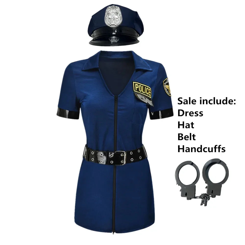 Cop Erotic Halloween Officer Police Clubwear Women Sexy Adult Costume