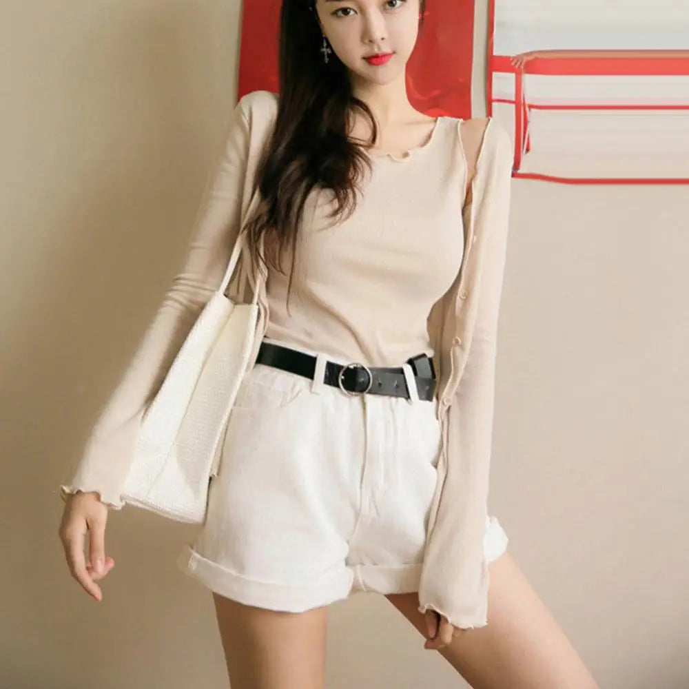 Summer High Casual Classic Vintage Curled Female Ladies Short