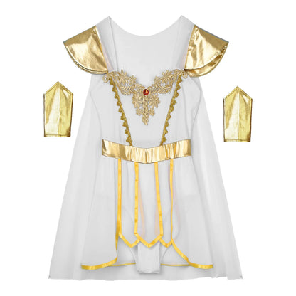 Ancient Toga Roman Costume Leotard Cosplay Goddess Greek Empress Halloween Cape