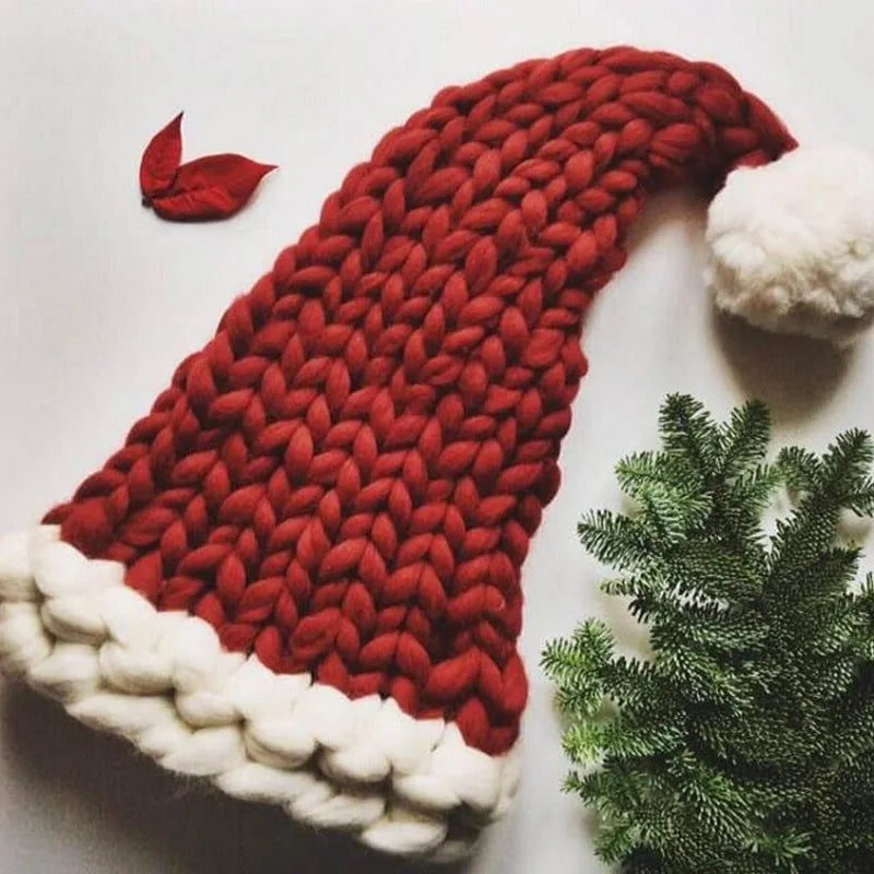 Knit Wool Christmas Party Hat - Warm Fashion for Home and Outdoor