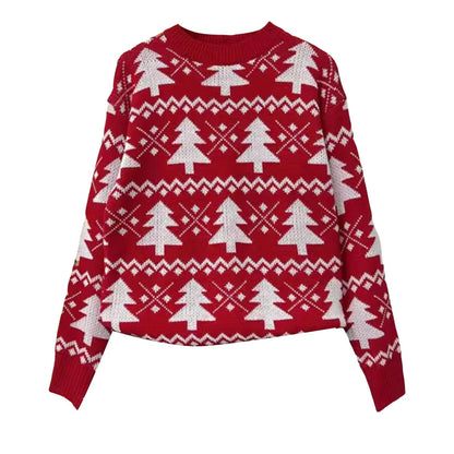 Jacquard Knitted Full Sleeve Warm Soft Christmas Sweater