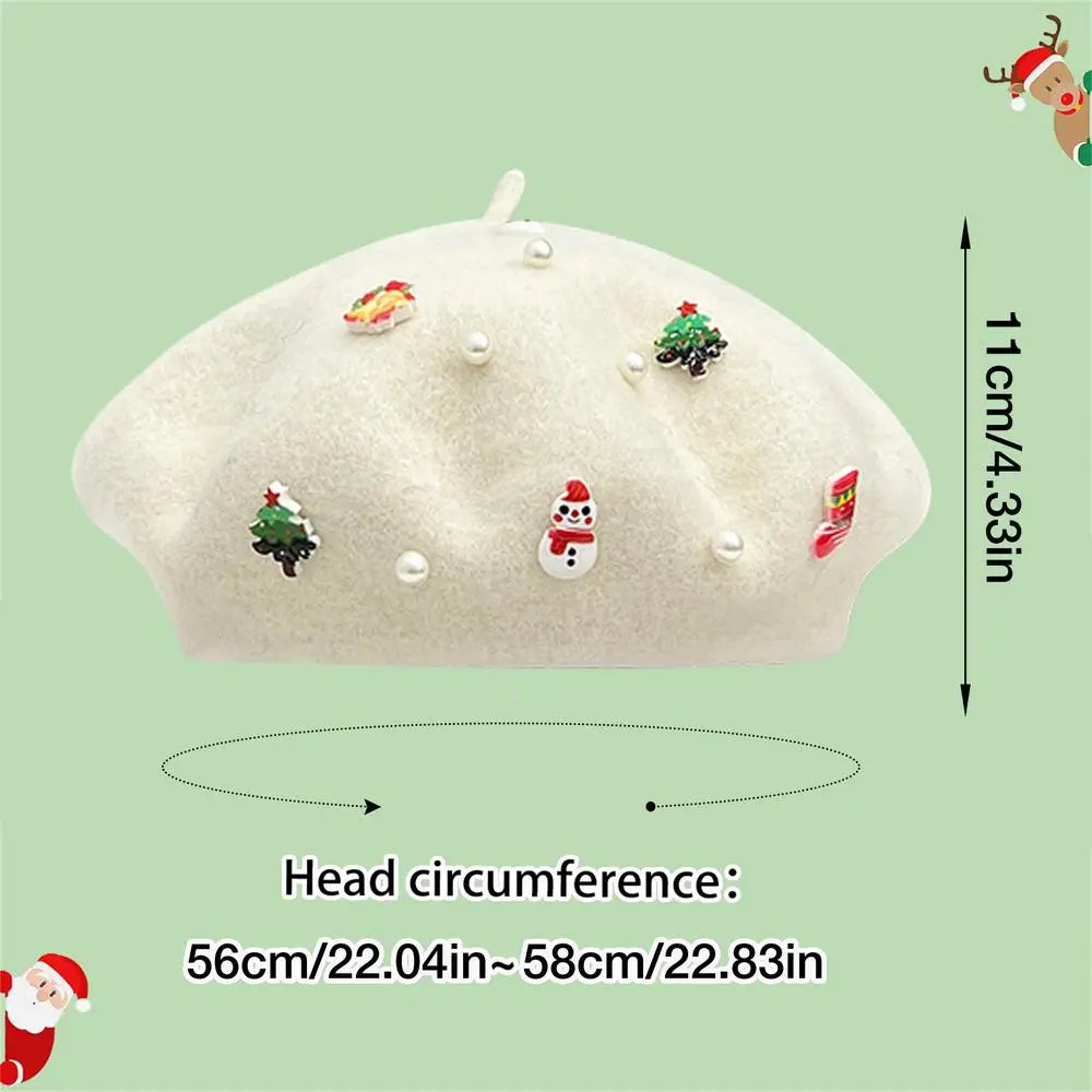 Cold Resistant Wool Korean Style Painter Christmas Beret Hat