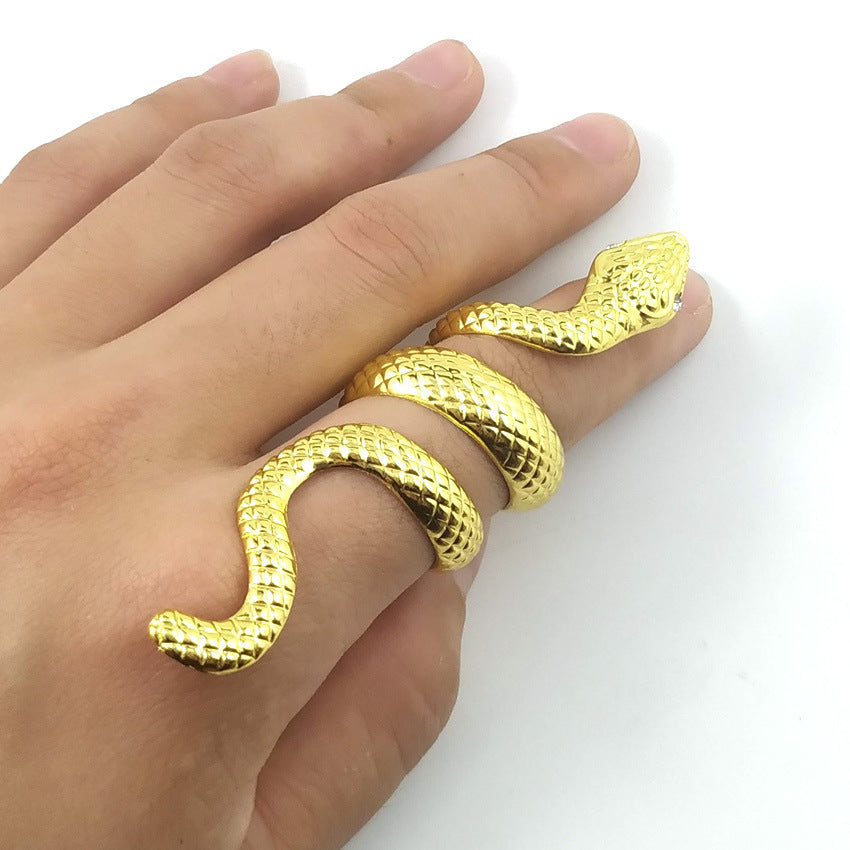 Stylish Exaggerated Metal Snake Ring