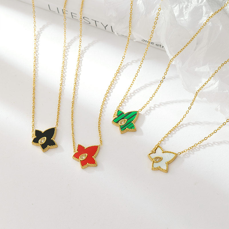 Retro Personalized Pentagonal Heart Clavicle Necklace