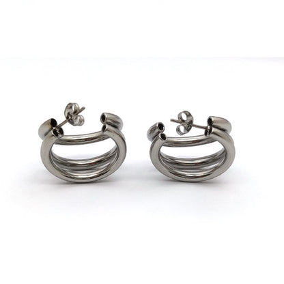 316L Stainless Steel Triple Layers Stud Earrings