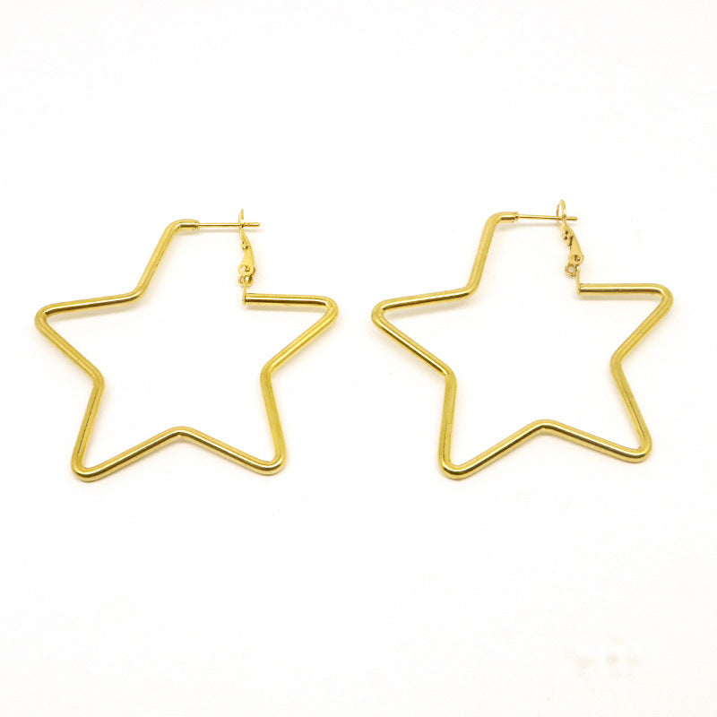 Korean Style Five-pointed Star Delicate Hoop